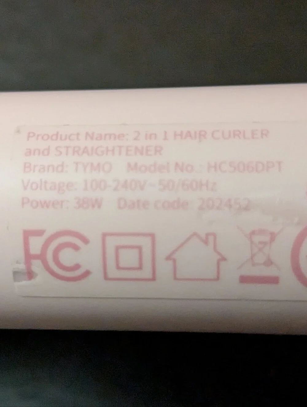 TYMO Airflow Pink Titanium Hair Curler And Straightener 2 In 1 Hair Styler